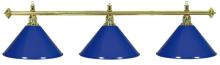 Kulečníková lampa Gold Elegant 3, modrá stínidla