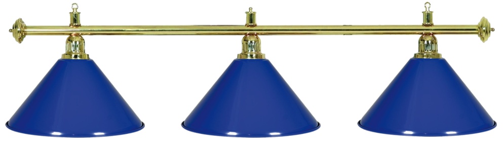 Kulečníková lampa Gold Elegant 3, modrá stínidla