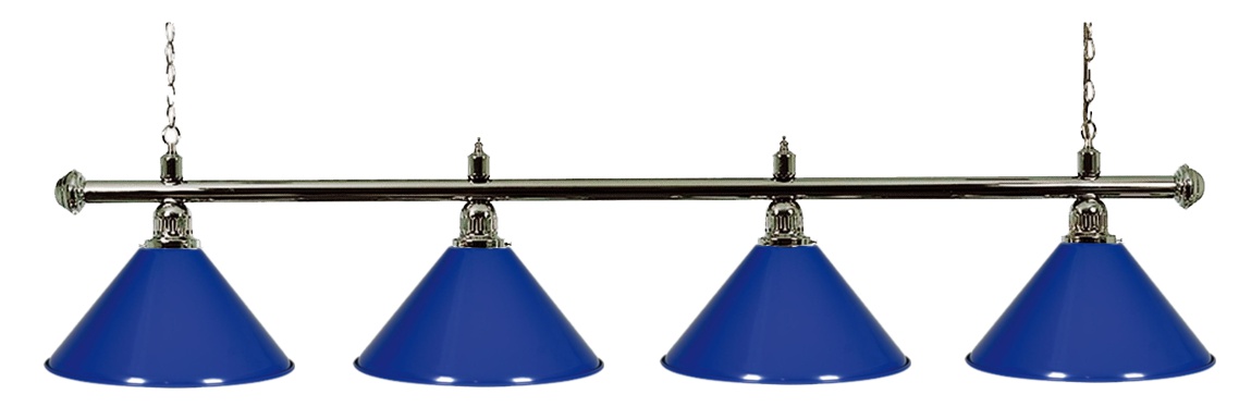 Kulečníková lampa Silver Elegant 4, modrá stínidla