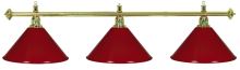 Kulečníková lampa Gold Elegant 3, červená stínidla