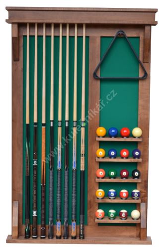 Wall-mounted rack MODERN UNIVERSAL 6 cues + 16 + 4 balls