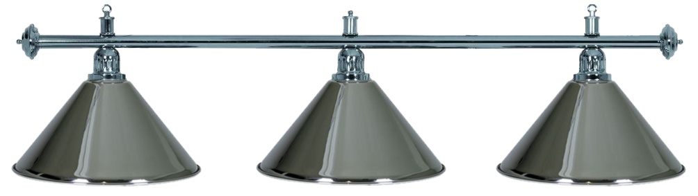 Kulečníková lampa Silver Elegant 3, stříbrná stínidla