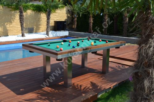 Kulečník pool billiard SLIM Masiv/Nerez - jídelní stůl