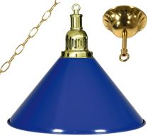 Kulečníková lampa Gold Elegant 1, modré stínidlo