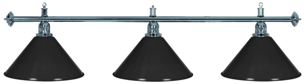 Kulečníková lampa Silver Elegant 3, černá stínidla