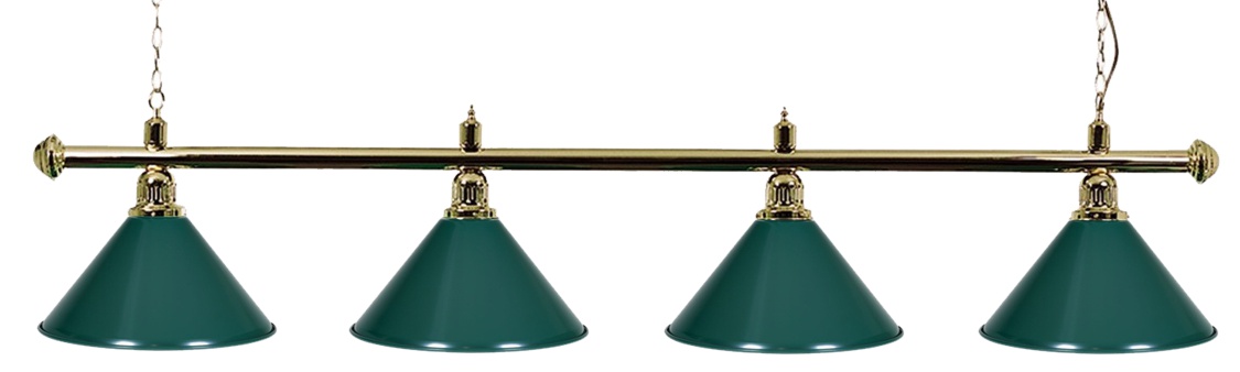 Kulečníková lampa Gold Elegant 4, zelená stínidla