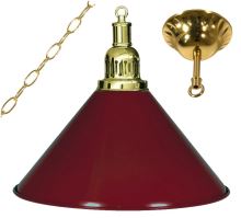 Kulečníková lampa Gold Elegant 1, burgundy stínidlo