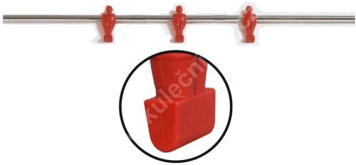 Rod for table football -3 Red player - bars on football