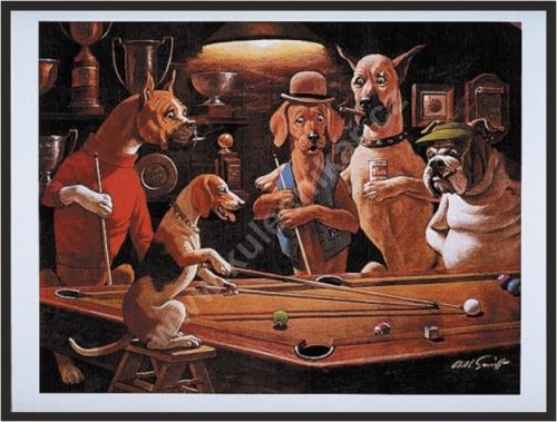 Billiard poster Dogs - Beagel play