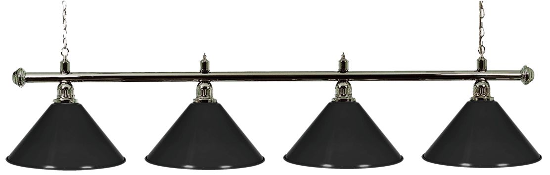 Kulečníková lampa Silver Elegant 4, černá stínidla
