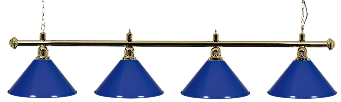 Kulečníková lampa Gold Elegant 4, modrá stínidla