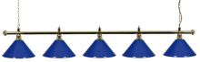 Kulečníková lampa snooker Gold Elegant 5, modrá stínidla