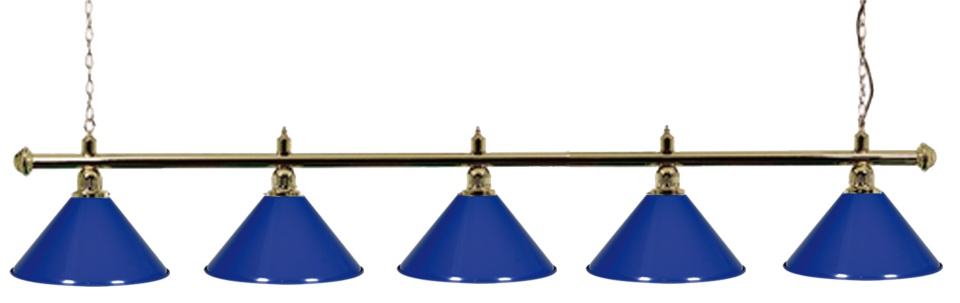 Kulečníková lampa snooker Gold Elegant 5, modrá stínidla