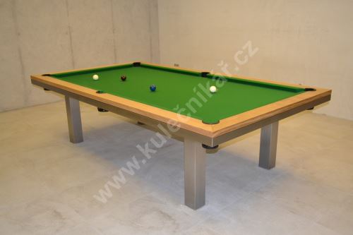 Kulečník pool billiard SLIM Masiv/Nerez - jídelní stůl