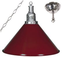 Kulečníková lampa Silver Elegant 1, burgundy stínidlo