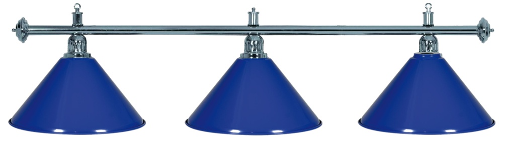 Kulečníková lampa Silver Elegant 3, modrá stínidla
