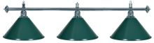 Kulečníková lampa Silver Elegant 3, zelená stínidla