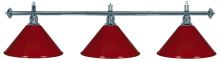 Kulečníková lampa Silver Elegant 3, červená stínidla