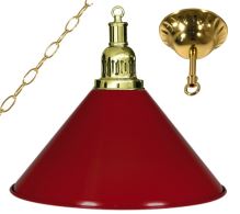 Kulečníková lampa Gold Elegant 1, červené stínidlo