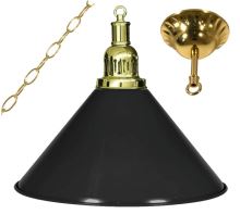 Kulečníková lampa Gold Elegant 1, černé stínidlo