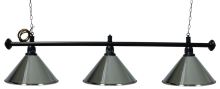 Kulečníková lampa Black Elegant 3, stříbrná stínidla