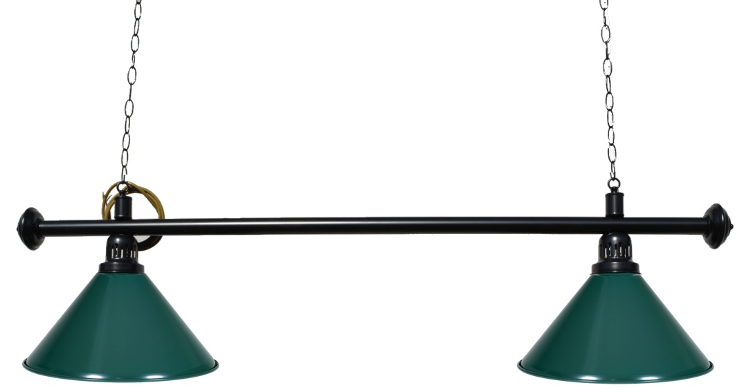Kulečníková lampa Black Elegant 2, zelená stínidla