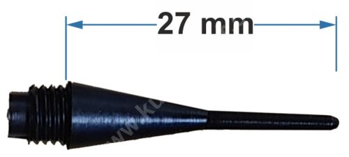Hroty UNICORN široký závit, 27mm, černé, 20ks