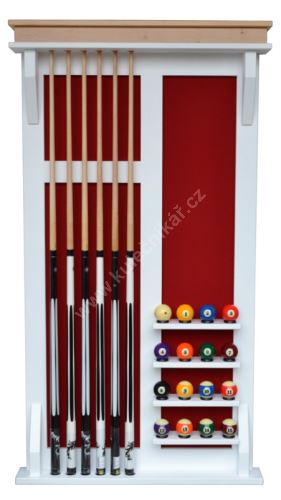 Wall-mounted rack MODERN POOL cues 4 + 16 balls