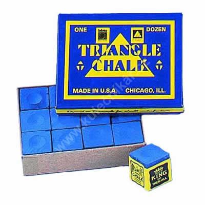 Chalk for billiard TRIANGLE - blue, 12 pcs
