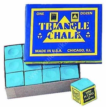 Chalk for billiard TRIANGLE - blue, 12 pcs